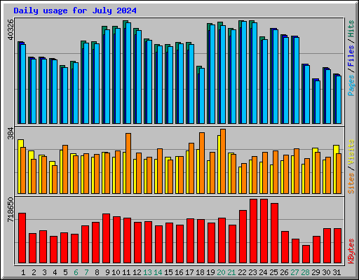 Daily usage for July 2024