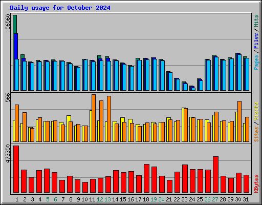Daily usage for October 2024