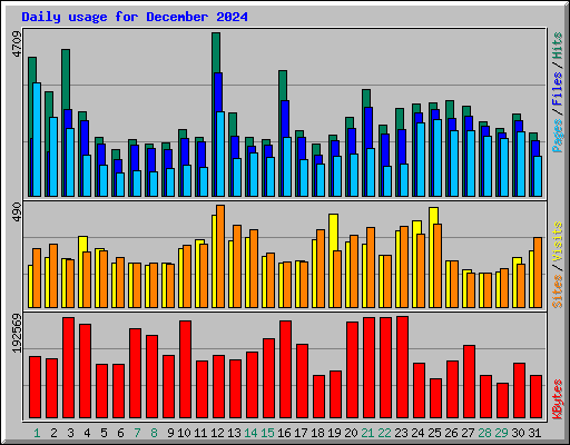 Daily usage for December 2024