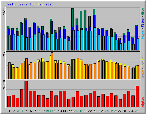 Daily usage for May 2025