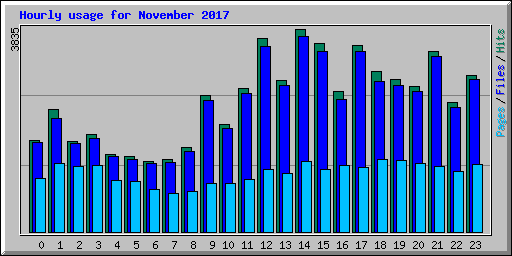 Hourly usage for November 2017