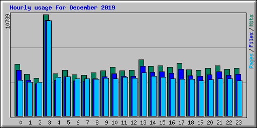 Hourly usage for December 2019